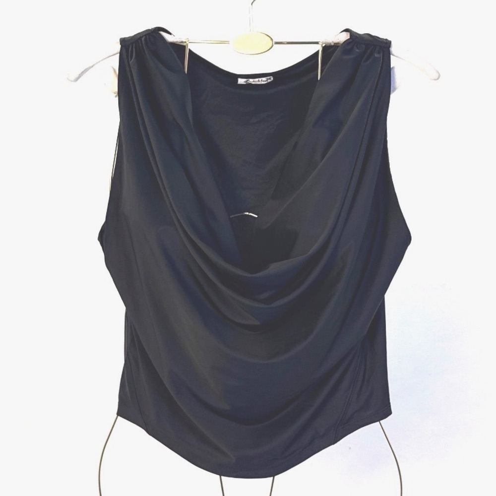 Intimately Free People Black Cowl Neck Tank Top Sleeveless Draped Size M